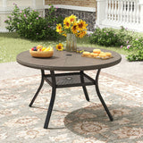 VICLLAX 5/7 Pieces Outdoor Dining Set, Swivel Dining Chairs Set of 4/6 and Round Patio Table