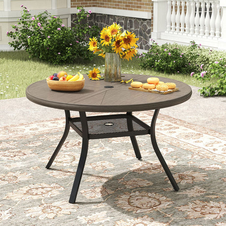 VICLLAX 5/7 Pieces Outdoor Dining Set, Swivel Dining Chairs Set of 4/6 and Round Patio Table