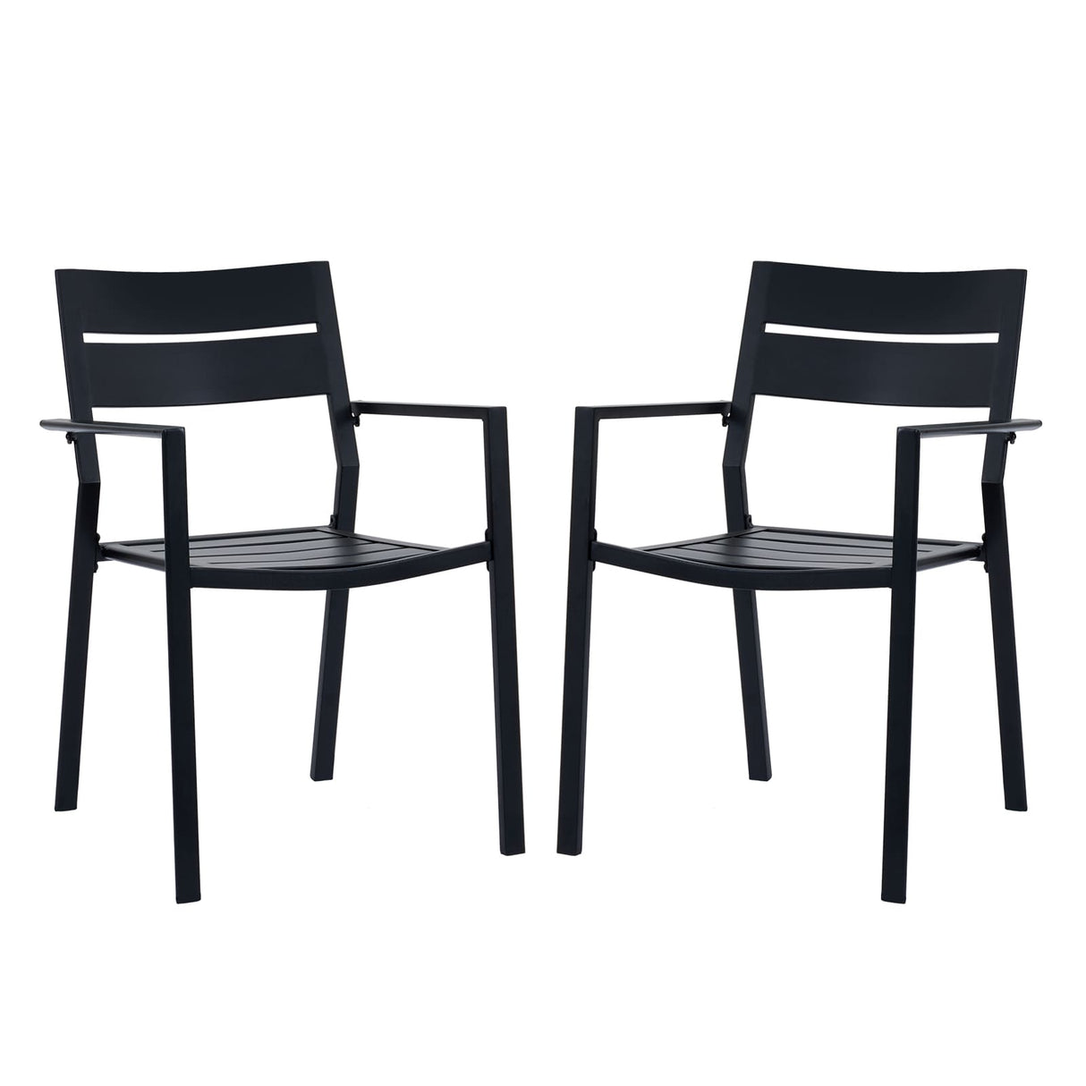 Vicllax Outdoor Patio Dining Chairs Stackable Metal Chairs