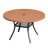 Vicllax Outdoor Plastic Top Patio Wood-Like Grain Round Dining Table for 4/6/8