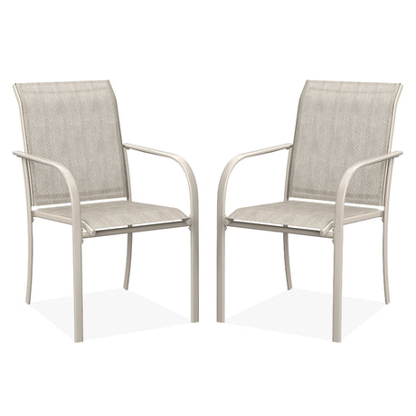 Vicllax Outdoor Textilene Stackable Sling Dining Chair, Set of 2/4/6