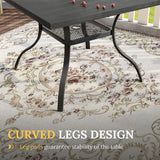 Vicllax Outdoor 38.6“ Plastic Dining Table Set of 4, Plastic Square Table with Swivel Dining Chairs