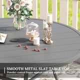 Vicllax 7/9 Pieces Outdoor Dining Set, Metal Round Dining Table and Premium Swivel Chairs