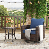 Vicllax Patio Wide Wicker Cushioned Sofa, Outdoor Wicker Chair, Double Lounge Balcony Seat