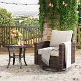 Vicllax Patio Wide Wicker Cushioned Sofa, Outdoor Wicker Chair, Double Lounge Balcony Seat