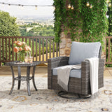Vicllax Patio Wide Wicker Cushioned Sofa, Outdoor Wicker Chair, Double Lounge Balcony Seat