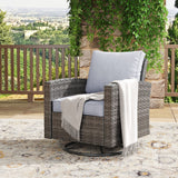 Vicllax Patio Wide Wicker Cushioned Sofa, Outdoor Wicker Chair, Double Lounge Balcony Seat