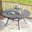 Vicllax Mesa de comedor redonda de metal para exterior de 54" para 6 y 8 personas