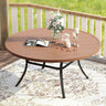 Vicllax 50” / 60" Outdoor Round Metal Dining Table with Umbrella Hole for 6,8