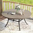 Vicllax Mesa de comedor redonda de metal para exterior de 54" para 6 y 8 personas