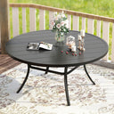 Vicllax Mesa de comedor redonda de metal para exterior de 54" para 6 y 8 personas
