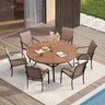VICLLAX 7/9/11 PCS Patio Dining Table Set, Round Metal Table and Stackable Sling Chair