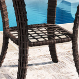 Vicllax Terrace Wide Wicker High-Back Cushioned Sofa, Outdoor Wicker Chair, Double-Seater Balcony Lounge