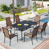 Vicllax Outdoor Stackable High Back Sling Dining Chair, Set of 2/4/6/8