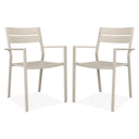 Vicllax Sillas de comedor apilables de metal negro para patio al aire libre