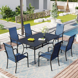 Vicllax Outdoor Stackable High Back Sling Dining Chair, Set of 2/4/6/8