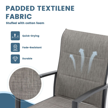 Sillas de comedor Vicllax de textileno para exterior con asiento acolchado de algodón