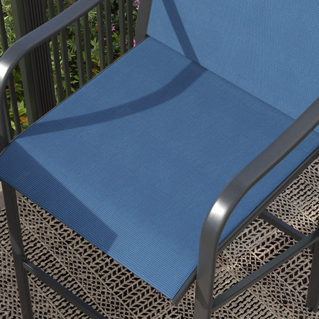 Vicllax Bar Table Set for 2, 3 Pcs Wooden-Like Table and Stools with Backrest and armrests, for Nook Balcony