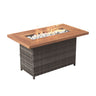 Vicllax Wicker Propane Fire Pit Table, Outdoor 50,000 BTU Gas Fire Pit