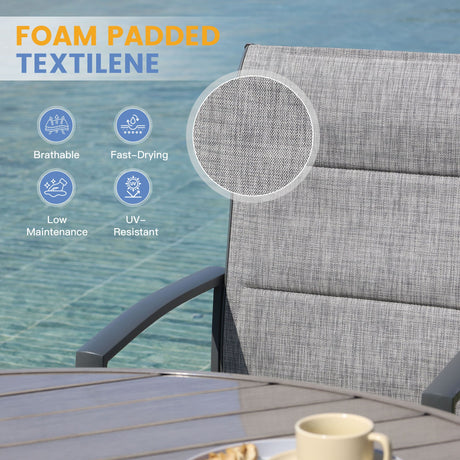 Sillas de comedor Vicllax de textileno para exterior con asiento acolchado de algodón