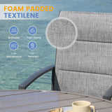 Vicllax 9 Pieces Outdoor Dining Set, Metal Round Table and Premium Paddad Swivel Chairs