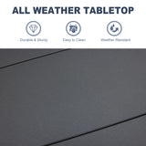 Vicllax 3-Piece Patio Bistro Set, Outdoor Stackable Sling Chairs and Black Metal Square Table