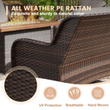 Vicllax Patio Wicker Oasis Lounge Set, 9 Seater with Fire table