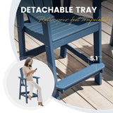 Vicllax Outdoor HDPE Adirondack Bar Chair, Patio Bar Stools with Umbrella Hole