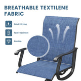 Vicllax 3-Piece Patio Bistro Set, Outdoor Swivel Chairs and 27.6" Small Metal Table With Storage Rack