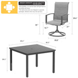 Vicllax 5-Piece Outdoor Furniture Set, Outdoor Dining Set for Lawn Garden