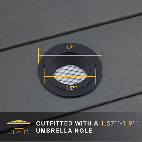 Vicllax Mesa de comedor redonda de metal para exterior de 54" para 6 y 8 personas