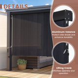 Vicllax Roller Shade, Patio Cordless Sun Blocking Roller Shade with Aluminum Valance