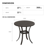 Vicllax Mesa auxiliar redonda de metal para exterior con estante de almacenamiento