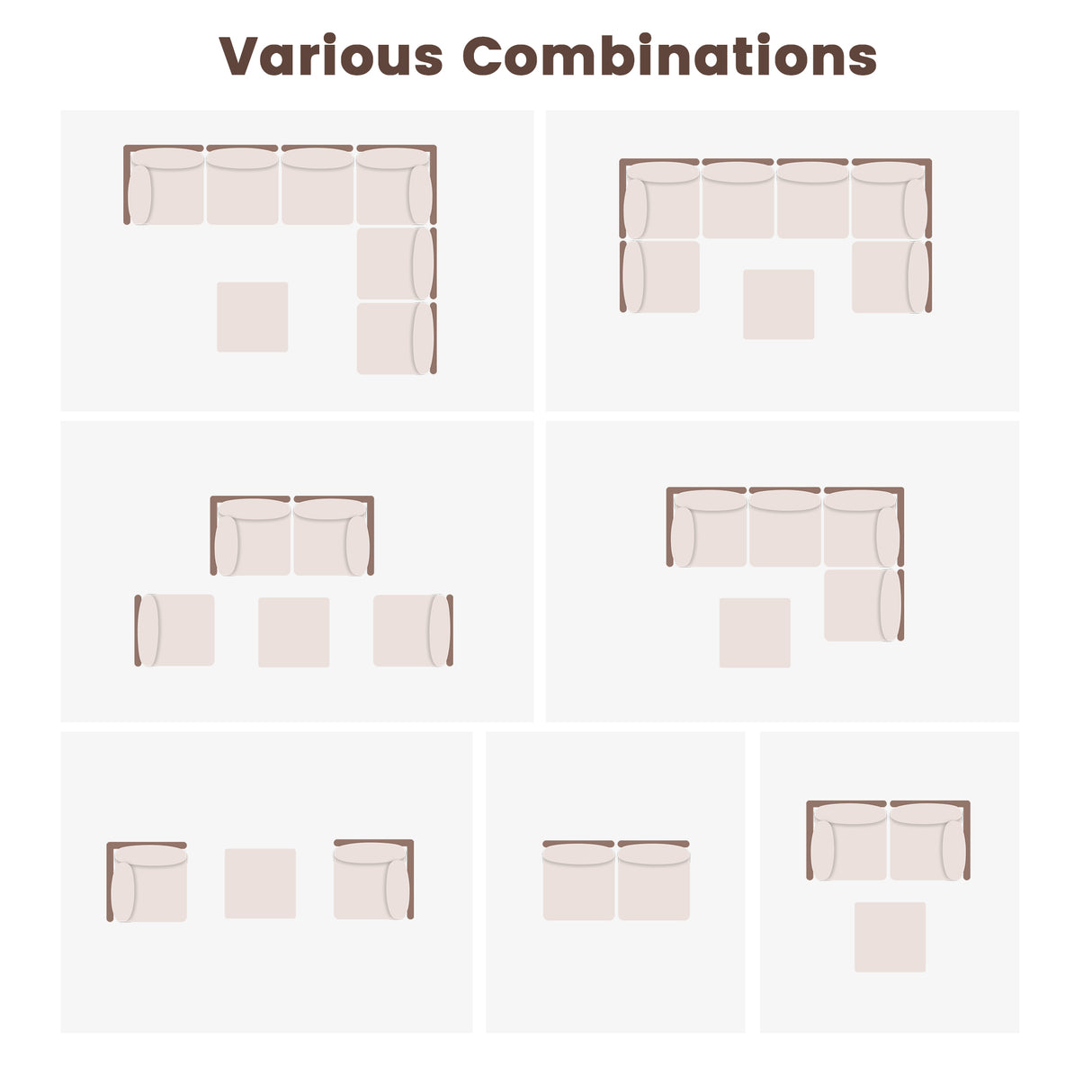 Vicllax 5/7 PCS Wicker Outdoor Conversation Set Patio Sectional Sofas with Glass Coffee Table