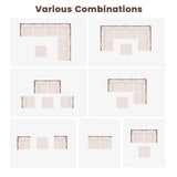 Vicllax 5/7 PCS Wicker Outdoor Conversation Set Patio Sectional Sofas with Glass Coffee Table