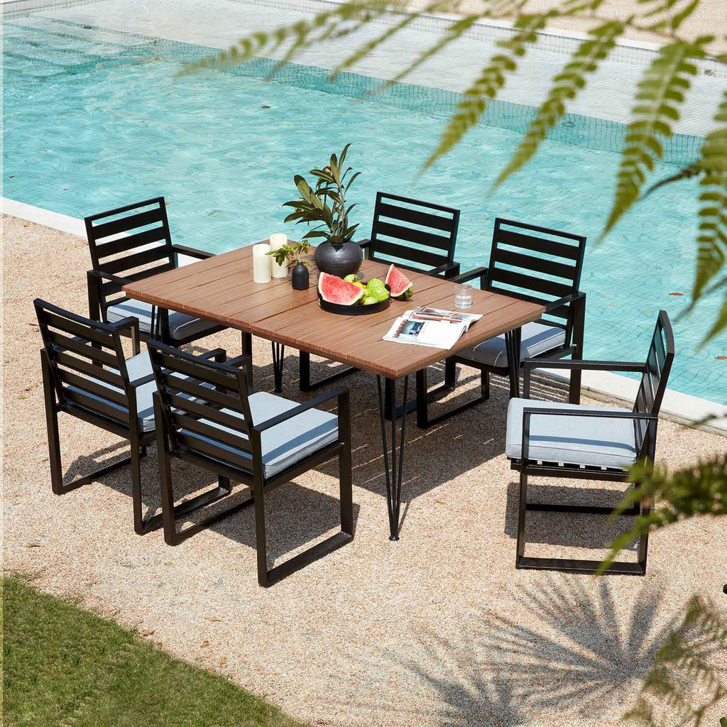 outdoor dining set patio dining table for 4 6 and metal chairs with cushion