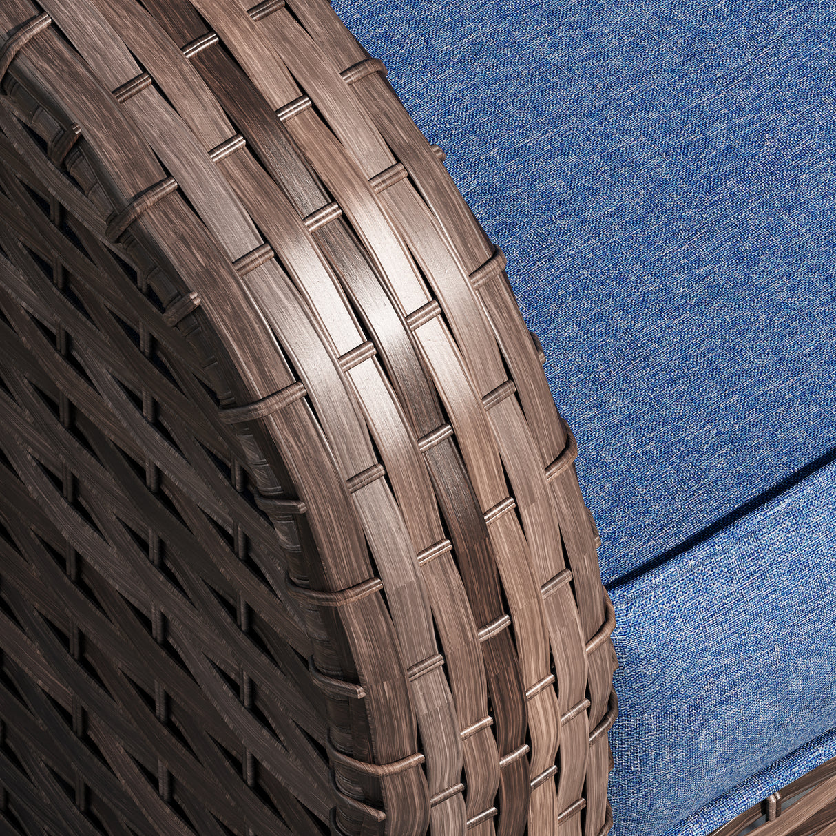 Vicllax Patio Wicker Oasis Lounge Sofa, 3-Seater Sofa