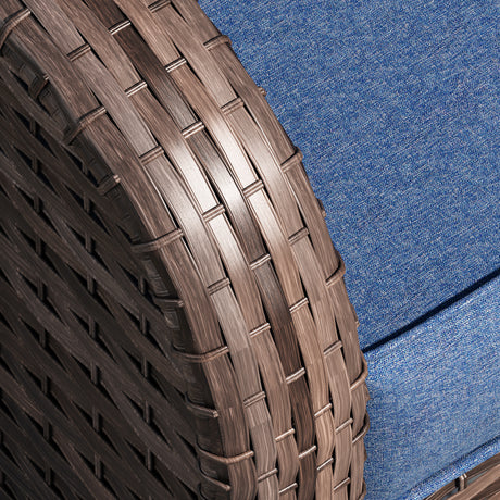 Vicllax Patio Wicker Oasis Lounge Set, 7-Piece Outdoor Sofa Set (Swivel Sofa Chair Set)