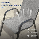 Vicllax 11 PCS Patio Dining Table Set, 60" Round Metal Table and Horizon Stackable Chair