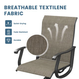 Vicllax 3-Piece Patio Bistro Set, Outdoor Swivel Chairs and 27.6" Small Metal Table With Storage Rack