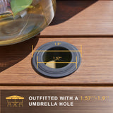 Vicllax Outdoor Round Metal Dining Table with Umbrella Hole for 4, 6