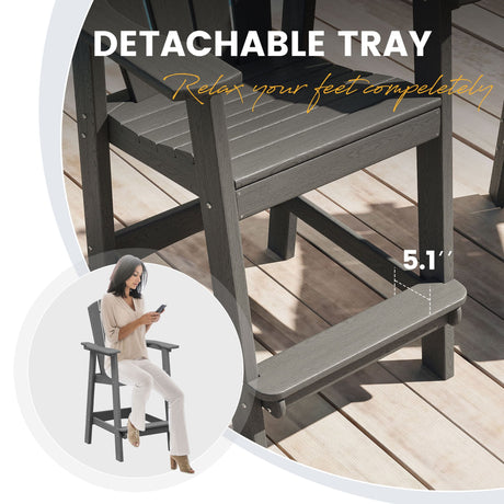 Vicllax Silla de bar para exteriores, mesa alta para bar de patio, juego de sillas de bar giratorias de 2/4/6 