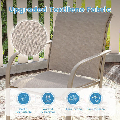 Vicllax Juego de comedor para patio de 5/7 piezas, mesa de metal para exteriores y silla plegable 