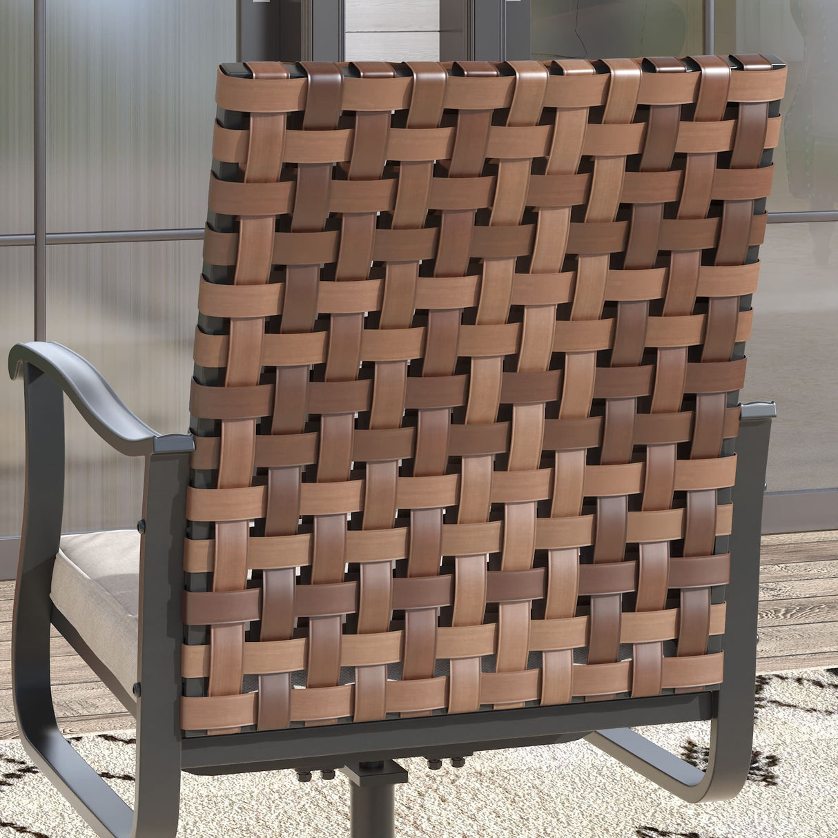 Vicllax Harmony 360-Degree Swivel Outdoor Armchair, Set of 2