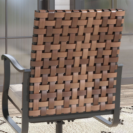 Vicllax Harmony 360-Degree Swivel Outdoor Armchair, Set of 2