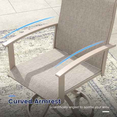 Vicllax Juego de sillas de comedor para patio de 2/4/6, silla de comedor giratoria para exteriores con respaldo alto 