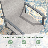 VICLLAX 5-pcs Outdoor Dining Set, 41” Round Metal Table with Umbrella Hole & 4 Swivel Textilene Chairs