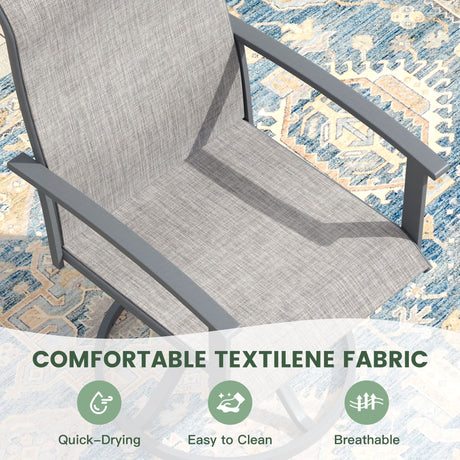 Vicllax Juego de comedor para patio de 5 piezas, mesa de comedor redonda de 42" y sillas giratorias para exterior 