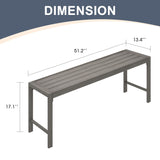 Vicllax 51" Outdoor Bench for Lawn Garden, Backless Patio Garden Bench