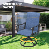 Vicllax Outdoor 38.6“ Plastic Dining Table Set of 4, Plastic Square Table with Swivel Dining Chairs